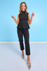 SSYS Alessia Peplum Ponte Top In Black
