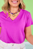 SSYS Signature V Neck Tee Shirt In Orchid