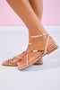 Nude Ankle Strap Gold Embellished Sandals