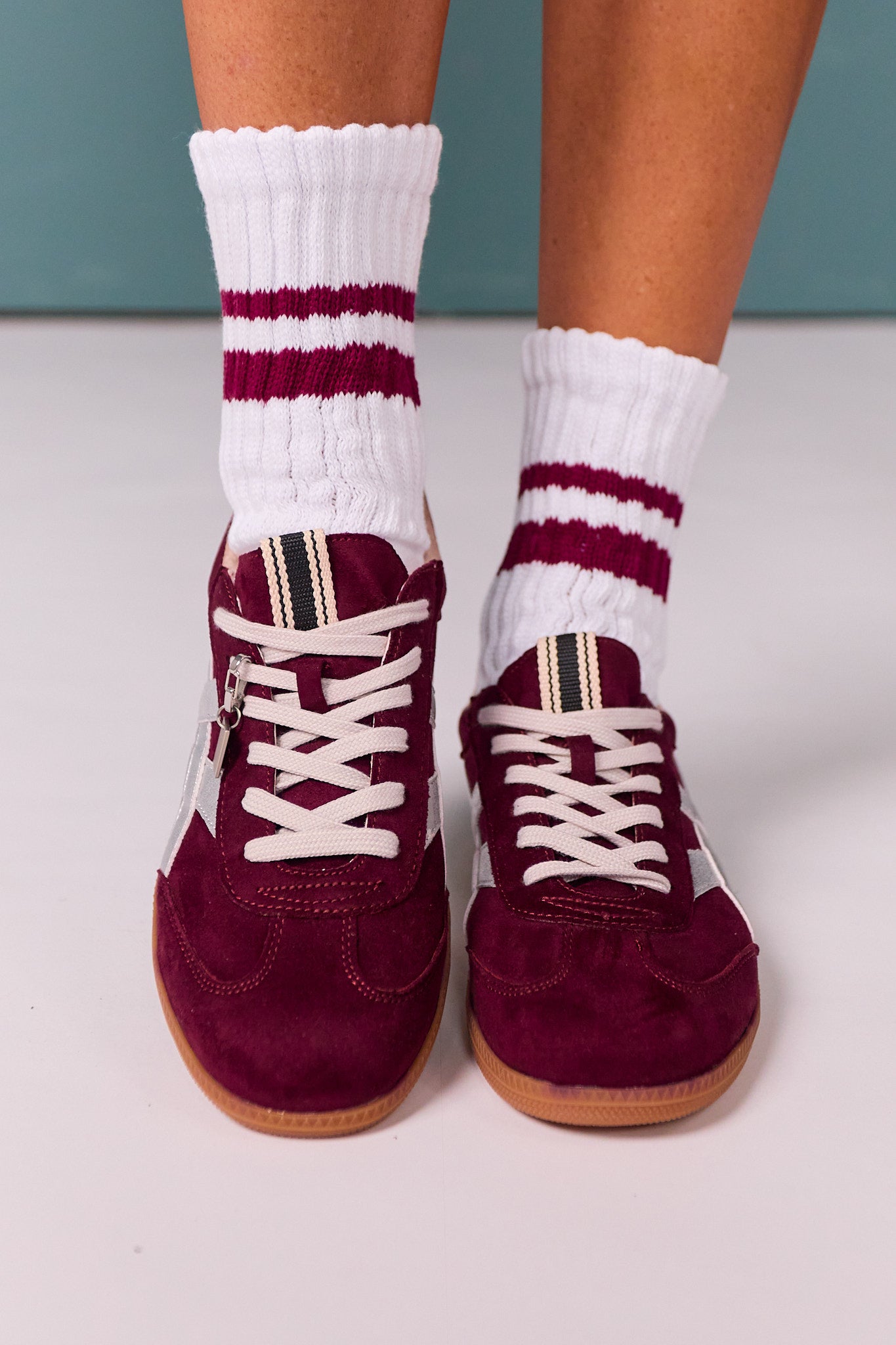 Shu Shop Burgundy Suede Sneaker