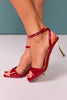 Red Patent Gold Stiletto Heels