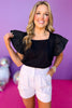 Black Square Neck Ruffle Sleeve Top, flutter sleeve top, must have top, must have style, summer style, spring fashion, elevated style, elevated top, mom style, shop style your senses by mallory fitzsimmons, ssys by mallory fitzsimmons  Edit alt text