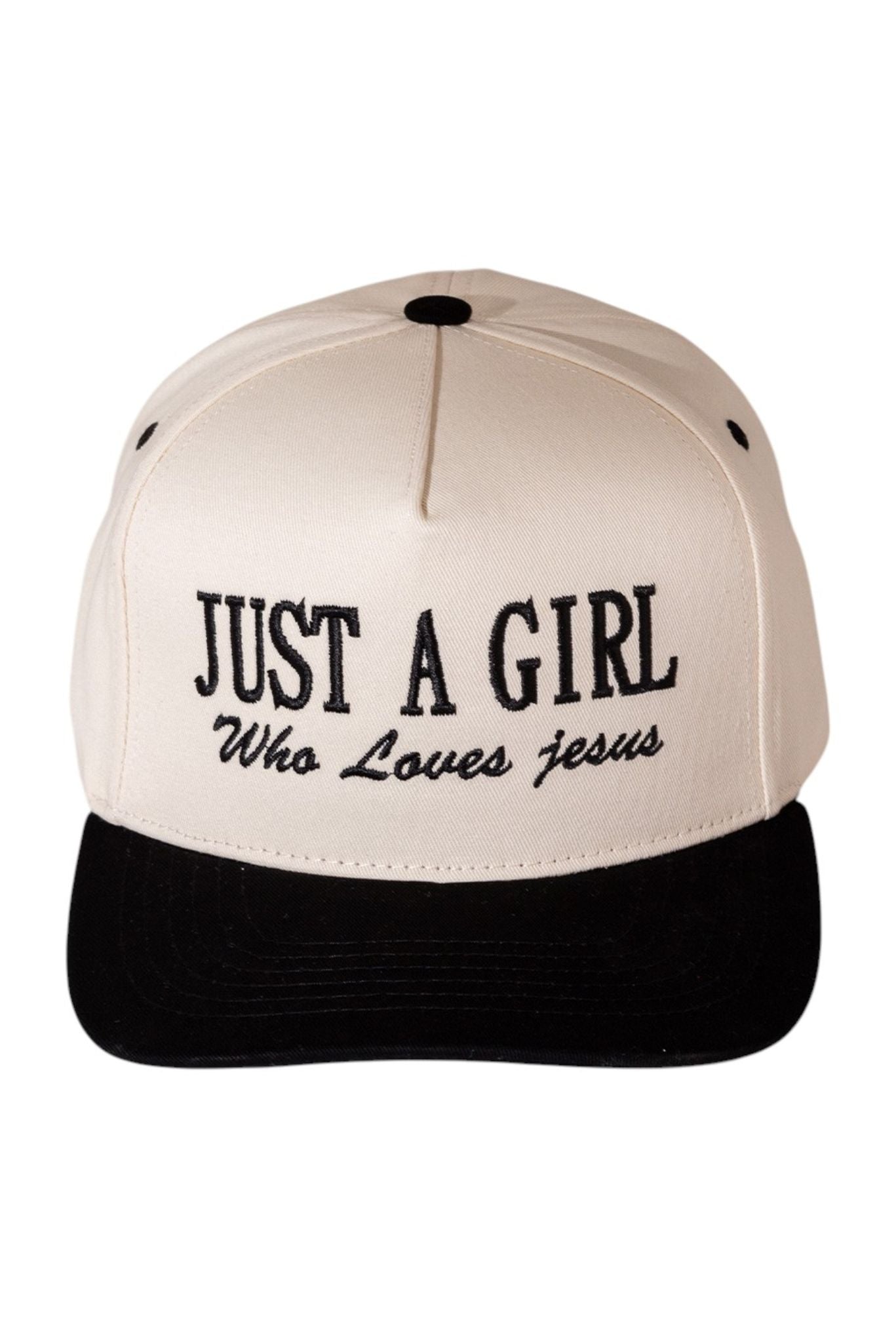 Black Just A Girl Embroidered Hat