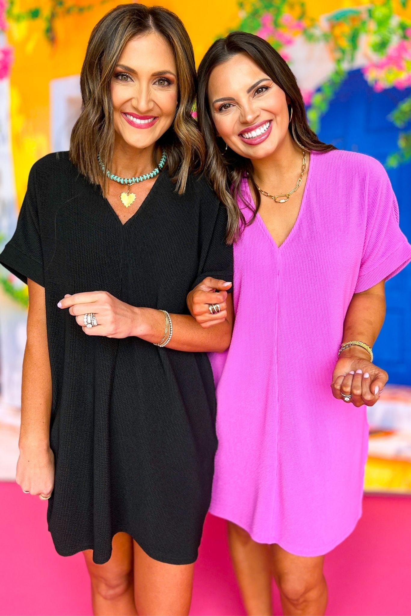 Orchid V Neck Short Dolman Banded Cuff Sleeve Dress, Dress, must have dress, elevated dress, vacation style, summer style, spring style, mom style, summer fashion, spring fashion, shop style your senses by Mallory Fitzsimmons, ssys by Mallory Fitzsimmons  Edit alt text