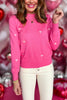Pink Heart Embroidered Long Sleeve Sweater, must have sweater, must have style, valentines style, valentines fashion, elevated style, elevated dress, mom style, valentines collection, winter sweater, shop style your senses by mallory fitzsimmons