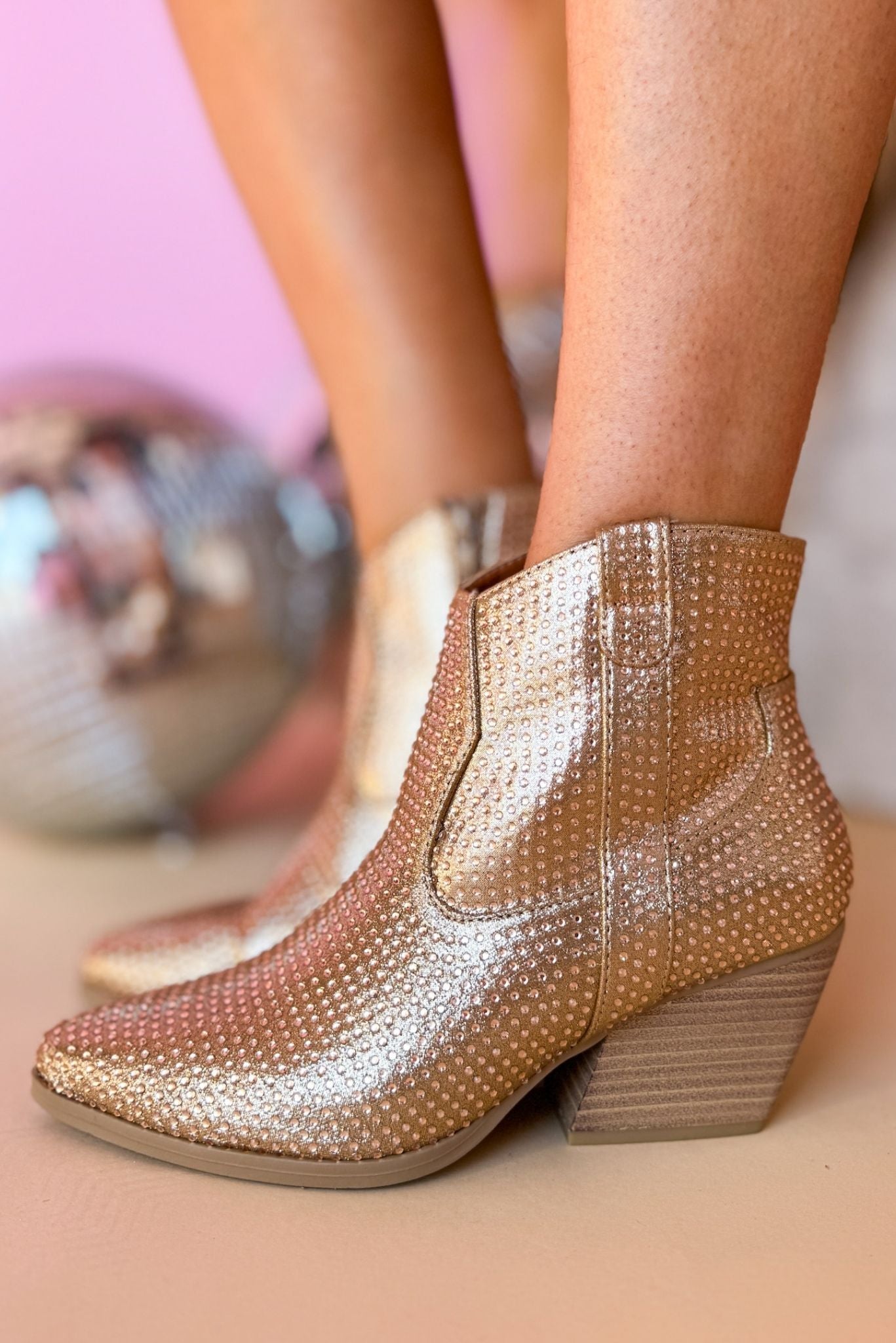 Taupe Embellished Block Heel Western Booties, shoes, boots, must have boots, rhinestone boots, elevated boots, shop style your senses by mallory fitzsimmons, ssys by mallory fitzsimmons