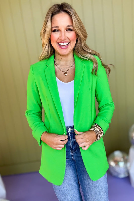Green Collared Long Sleeve Blazer Jacket *FINAL SALE* *Final Sale*, blazer, must have blazer, must have style, elevated blazer, elevated style, saturday steal, mom style, office style, work to weekend, shop style your senses by mallory fitzsimmons, ssys by mallory fitzsimmons
