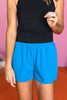 SSYS Solid Active Shorts In Ocean Blue, Ssys athlesiure, Spring athleisure, athleisure, elevated athleisure, signature shorts, must have shorts , athletic shorts, athletic style, mom style, shop style your senses by mallory fitzsimmons, ssys by mallory fitzsimmons