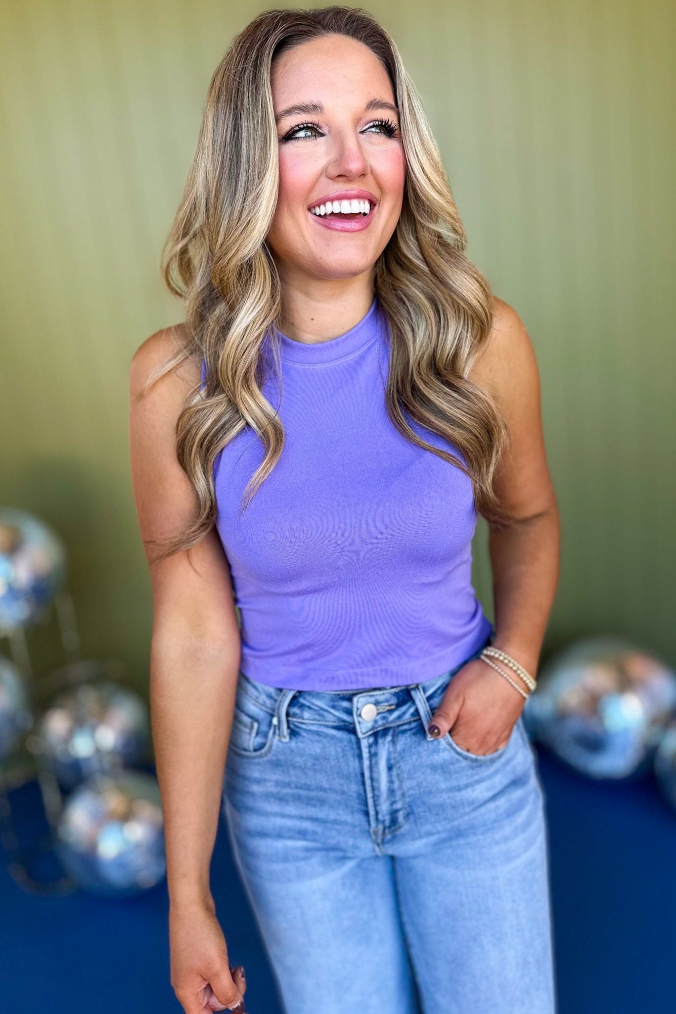 Purple Cropped Seamless Muscle Tank, must have basic, must have tank, must have style, elevated basic, mom style, everyday style, shop style your senses by mallory fitzsimmons