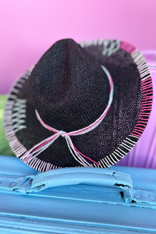 Black Multi Stitch Panama Hat, accessory, hat, must have hat, spring hat, summer hat, shop style your senses by mallory fitzsimmons, ssys by mallory fitzsimmons