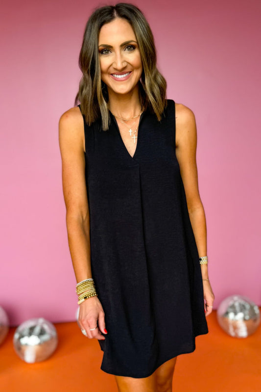 SSYS The Maggie Sleeveless Collared Crepe Dress In Black, dress, sleeveless dress, collared dress, crepe dress, black dress, black crepe dress, must have dress, elevated dress, elevated style, summer dress, summer style, Shop Style Your Senses by Mallory Fitzsimmons, SSYS by Mallory Fitzsimmons