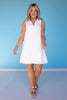 SSYS Brynlee Crepe Collared Sleeveless Dress In Ivory