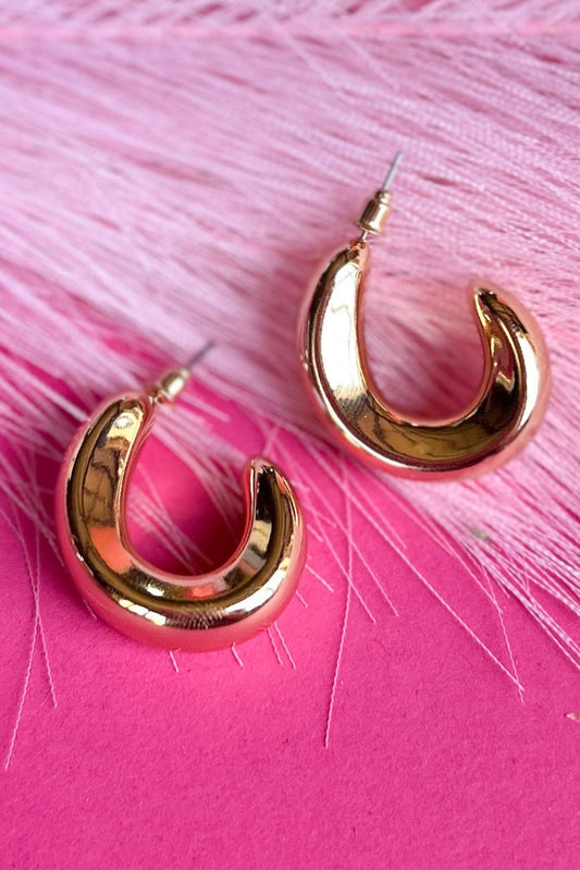 Gold Crescent Earrings, accessory, earrings, gold hoops, must have earrings, everyday earrings, ssys by Mallory Fitzsimmons
