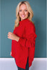 *PRE-ORDER ETA NOV* SSYS Foster Mock Neck Solid Sweatshirt In Red *FINAL SALE*