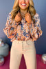 Blue Paisley Printed Button Front Top, printed top, must have print, work top, office top, must have top, must have style, winter style, winter fashion, elevated style, elevated top, mom style, winter top, shop style your senses by mallory fitzsimmons