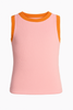 SSYS Kids Ribbed Contrast Crew Neck Tank In Pink