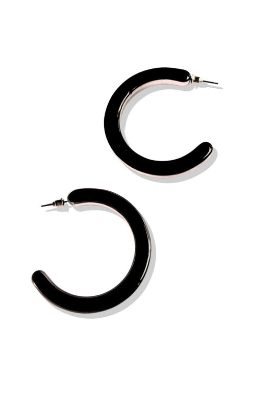 Black Acrylic Hoop Earrings *FINAL SALE*