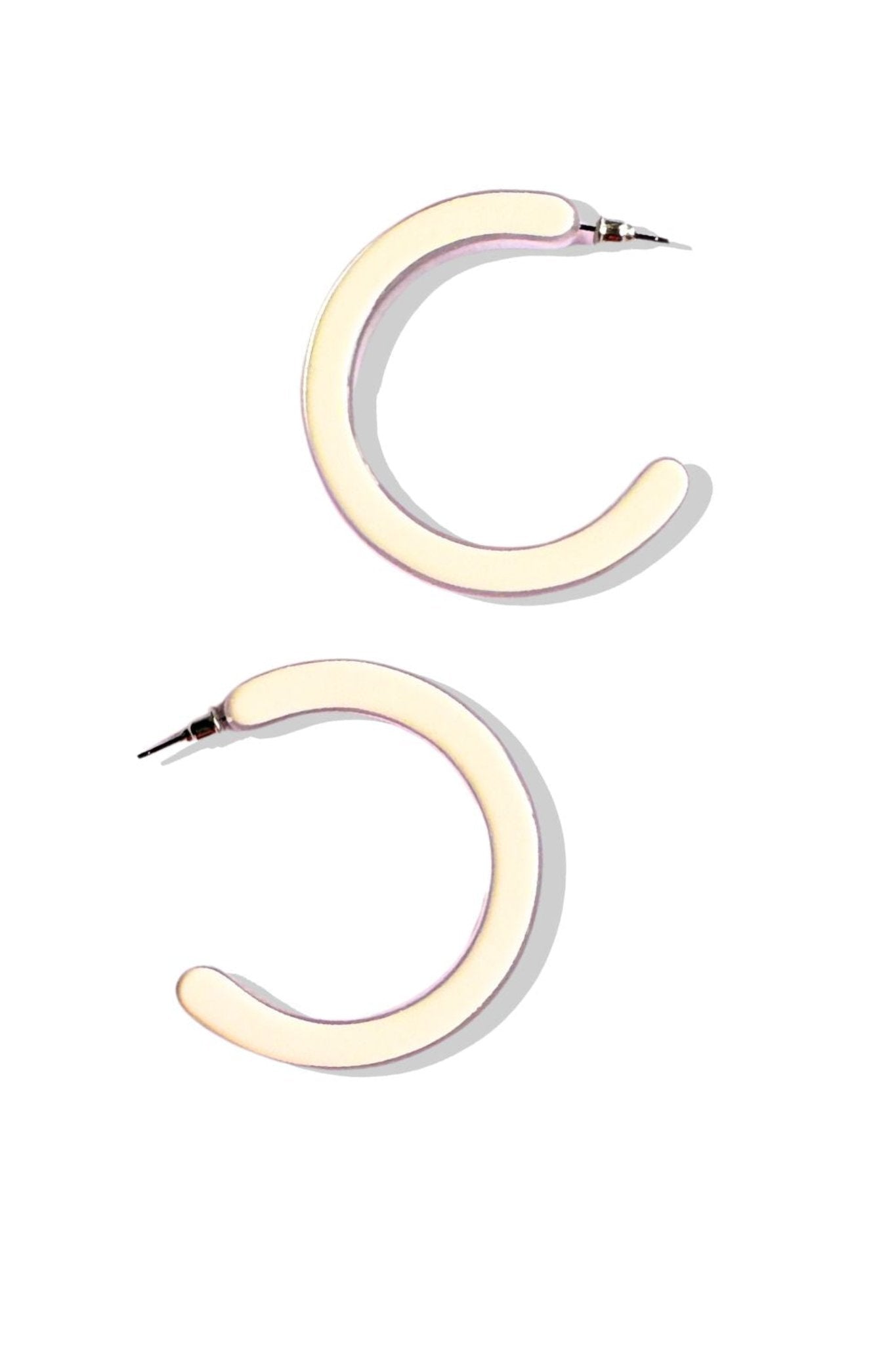 Off White Acrylic Hoop Earrings *FINAL SALE*