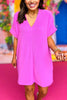 Orchid V Neck Short Dolman Banded Cuff Sleeve Dress, Dress, must have dress, elevated dress, vacation style, summer style, spring style, mom style, summer fashion, spring fashion, shop style your senses by Mallory Fitzsimmons, ssys by Mallory Fitzsimmons  Edit alt text