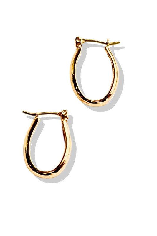 Gold Small Oval Hoop Earrings
