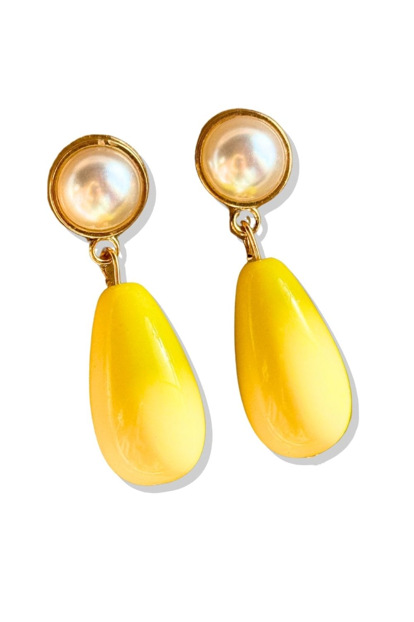 Yellow Pearl Dangle Earrings *FINAL SALE*