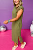 Olive Round Neck Sleeveless Side Slit Midi Dress, Saturday steal, must have dress, must have style, casual style, weekend style, spring fashion, elevated style, elevated style, mom style, shop style your senses by mallory fitzsimmons, ssys by mallory fitzsimmons  Edit alt text