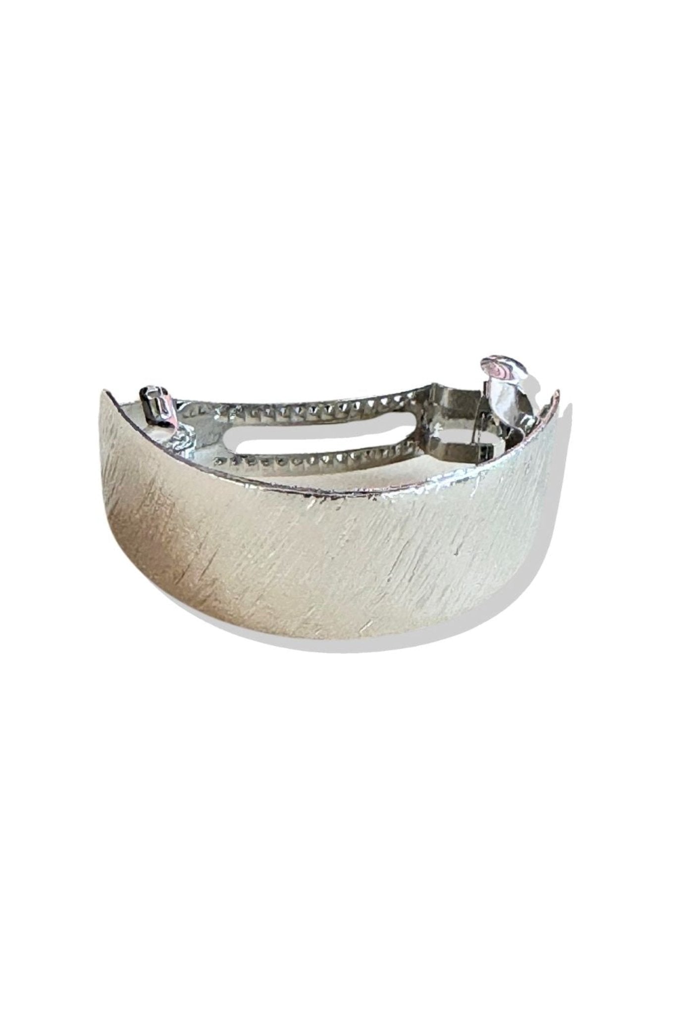 Silver Textured Rectangle Hair Clip