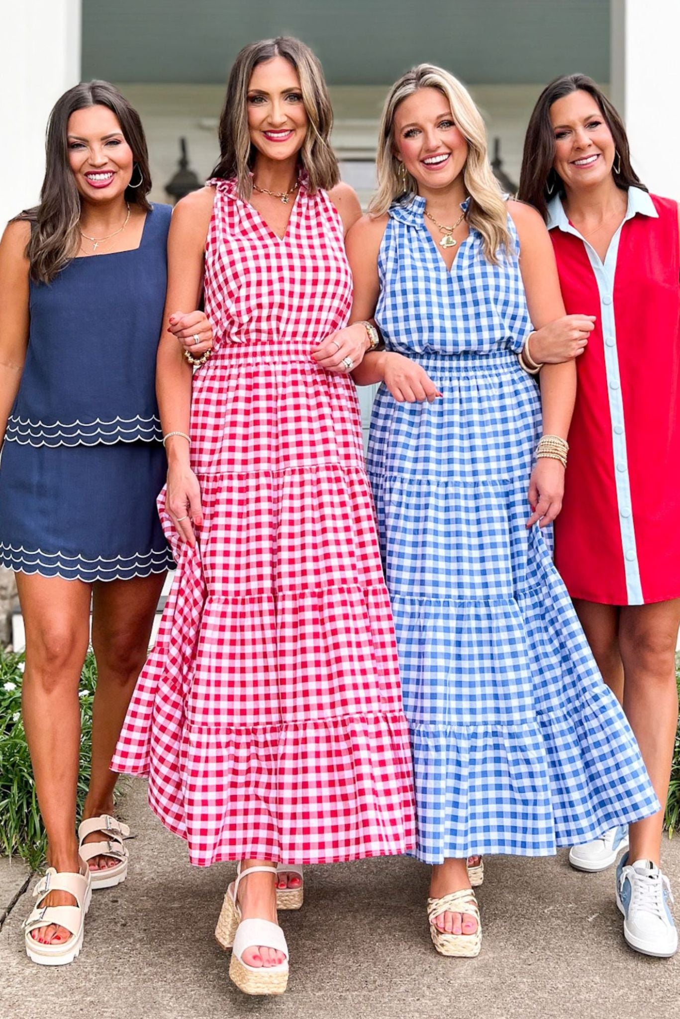 SSYS The Sadie Maxi Skirt In Blue Gingham, ssys skirt, ssys the label, elevated skirt, must have skirt, Fourth of July collection, must have style, mom style, summer style, shop style your senses by MALLORY FITZSIMMONS, ssys by MALLORY FITZSIMMONS