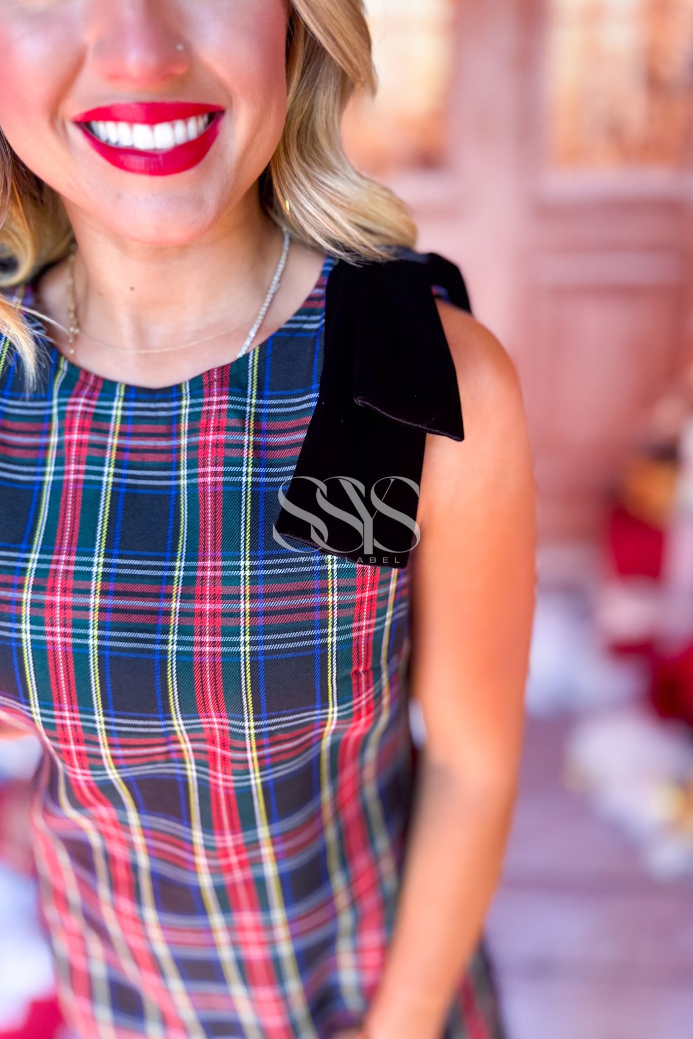 SSYS Estelle Dress In Black Plaid