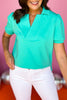 SSYS The Short Sleeve Ellie Top In Seafoam, ssys the label, ssys top, the ellie top, must have top, elevated top, spring top, summer top, mom style, elevated style, office top, everyday top, shop style your senses by Mallory Fitzsimmons, ssys by Mallory Fitzsimmons  Edit alt text