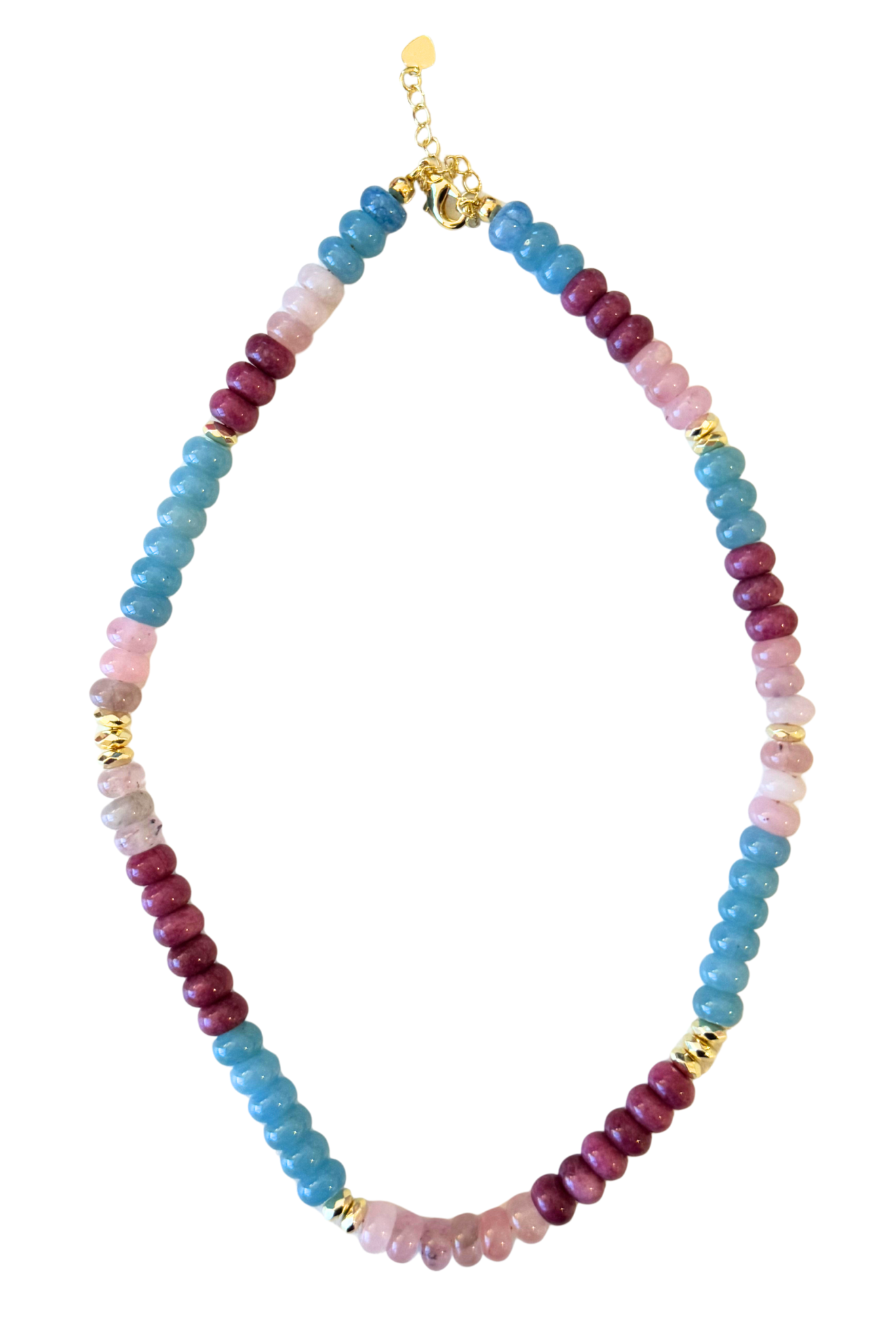 Dark Pink Mix Beaded Necklace