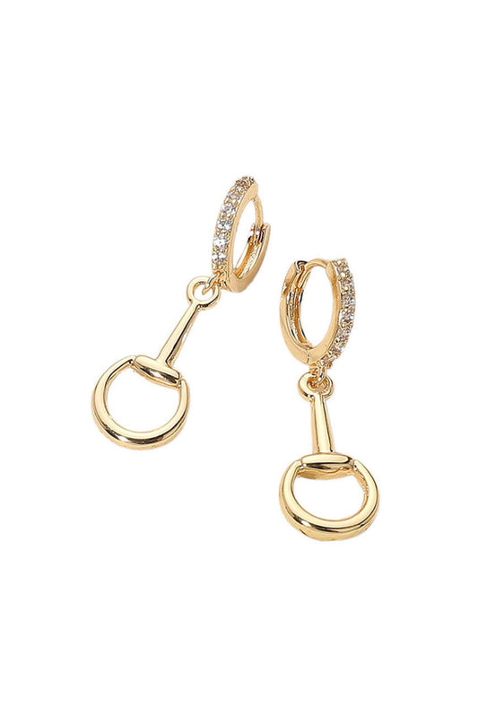Gold Drop Earrings with Rhinestones