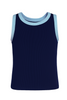 SSYS Kids Ribbed Contrast Crew Neck Tank In Navy