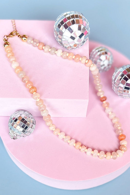 Nude Beaded Gemstone Necklace, accessory, necklace, statement accessory, statement necklace, beaded accessory, beaded necklace, nude beaded accessory, nude beaded necklace, must have accessory, must have necklace, elevated accessory, elevated necklace, elevated style, elevated styling, Shop Style Your Senses by Mallory Fitzsimmons, SSYS by Mallory Fitzsimmons