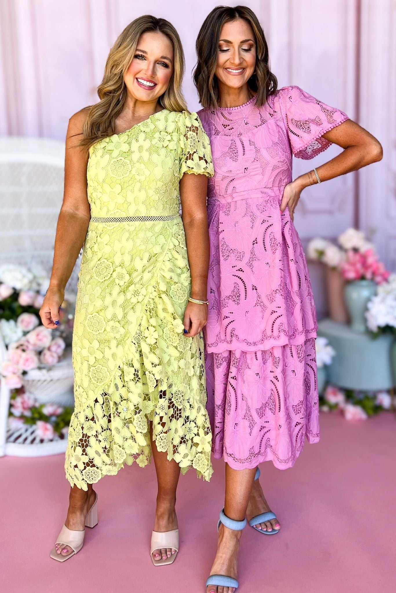 Rose Lace Eyelet Detail Short Sleeve Midi Dress, lace dress, spring dress, church dress, midi dress, spring style, church style, elevated style, mom style, shop style your senses by mallory fitzsimmons, ssys by mallory fitzsimmons