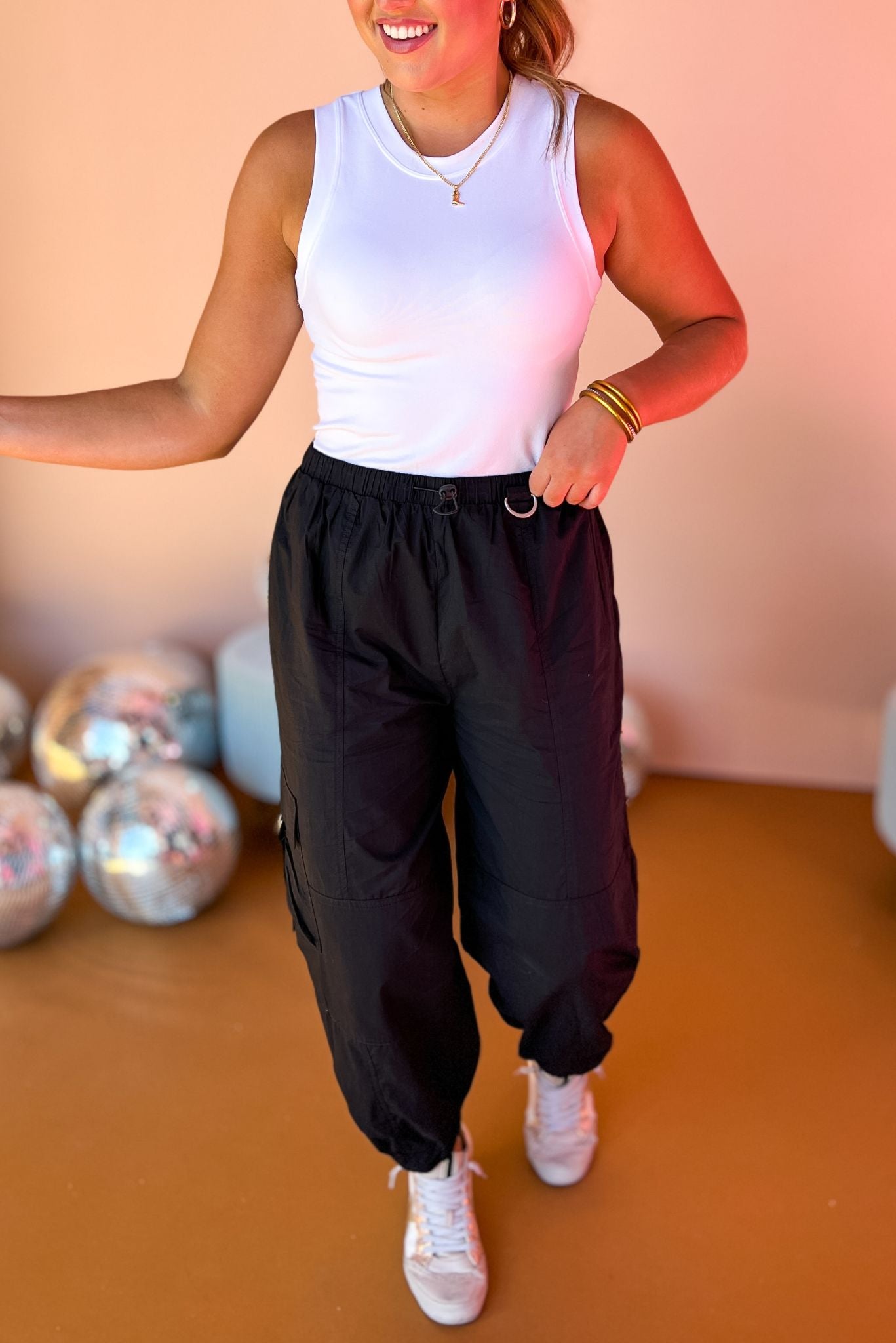 Black High Rise Cargo Jogger Pants *FINAL SALE*