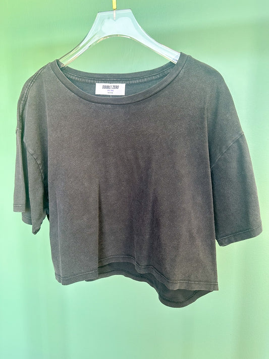 Black Crew Neck Short Sleeve Top *FINAL SALE*