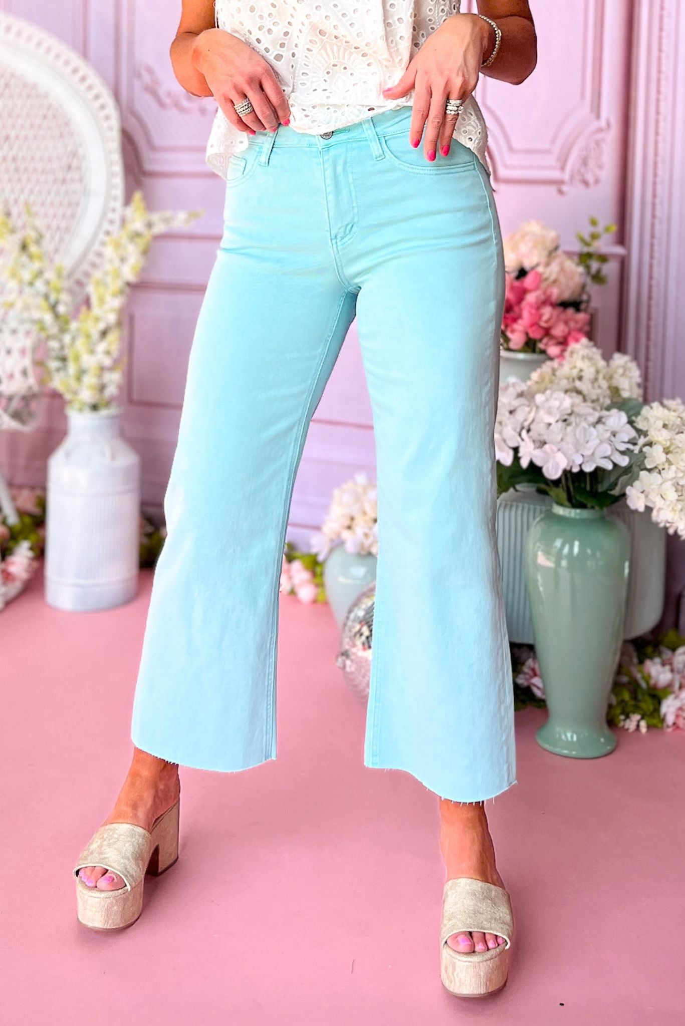 Vervet Turquoise High Rise Crop Wide Leg Jeans, crop jeans, spring jeans, spring fashion, elevated jeans, mom style, shop style your senses by mallory fitzsimmons, ssys by mallory fitzsimmons