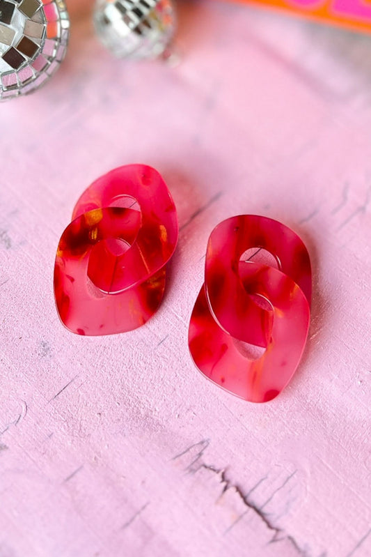 Pink Acrylic Linked Earrings *FINAL SALE*