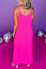 Pink Pleated V Neck Back Strap Detail Maxi Dress, date night dress, elevated dress, cocktail dress, cocktail attire, elevated attire, mom style, fancy style, ssys by mallory fitzsimmons, shop style your senses by mallory fitzsimmons