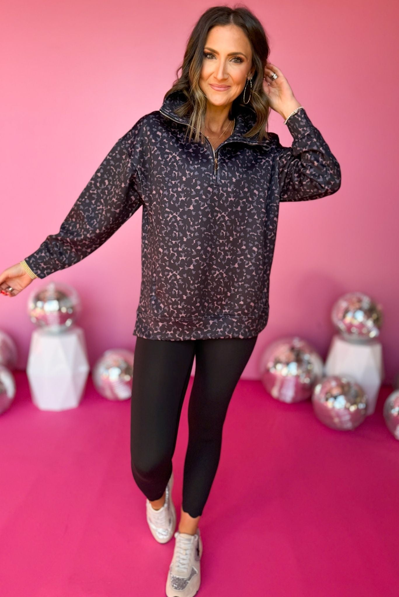 SSYS The Ainsley Air Pullover In Animal, SSYS the label, must have pullover, must have style, elevated athleisure, must have athleisure, mom style, active style, must have activewear, shop style your senses by mallory fitzsimmons