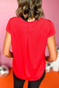 SSYS Red Honeycomb Short Sleeve Active Top,  ssys the label, athleisure, elevated athleisure, must have top, athletic top, bright top, athletic style, mom style, shop style your senses by mallory fitzsimmons, ssys by mallory fitzsimmons
