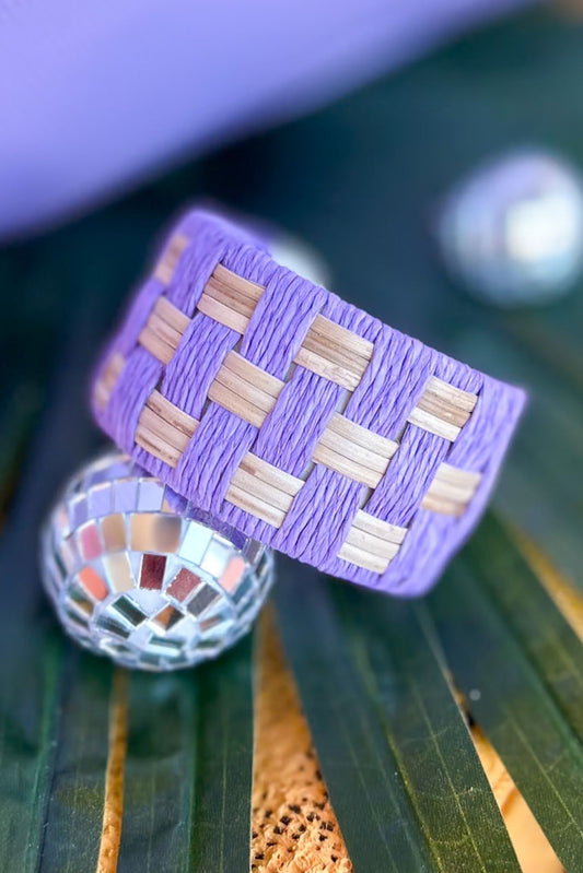 Lavender Raffia Woven Cuff Bracelet, accessory, bracelet, must have bracelet, spring accessory, summer accessory, shop style your senses by mallory fitzsimmons, ssys by mallory fitzsimmons
