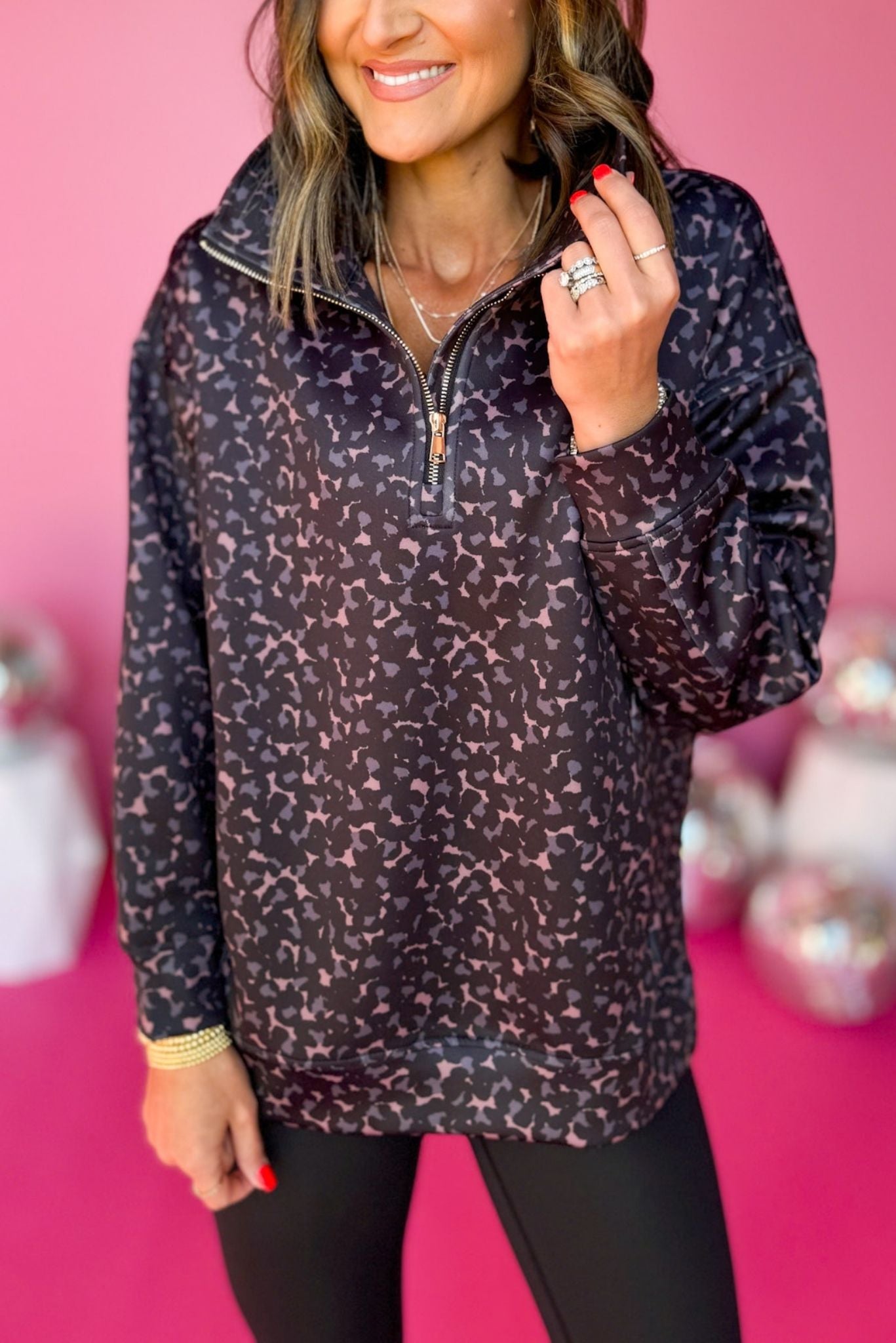 SSYS The Ainsley Air Pullover In Animal, SSYS the label, must have pullover, must have style, elevated athleisure, must have athleisure, mom style, active style, must have activewear, shop style your senses by mallory fitzsimmons