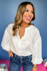 White Button Front Puffed Sleeve Top, top, button front top, puffed sleeve top, white top, white button front top, white puffed sleeve top, must have top, elevated top, elevated style, summer top, summer style, Sailing Through Summer, Shop Style Your Senses by Mallory Fitzsimmons, SSYS by Mallory Fitzsimmons