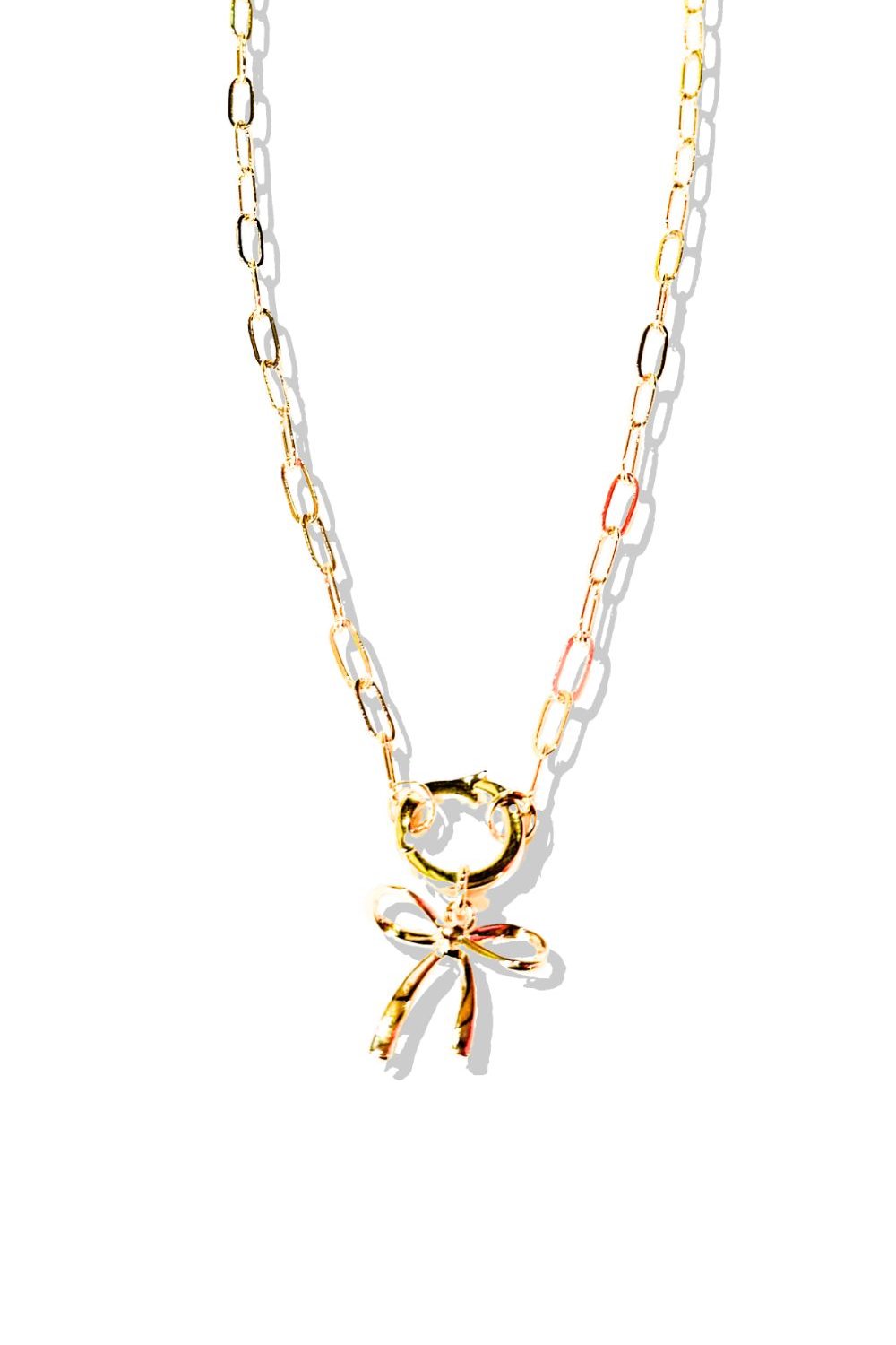 SSYS 18K Gold Plated Dainty Bow Charm, charm necklace, charms, gold necklace, dainty necklace, jewelry, must have necklace, scripture necklace, scripture charms, elevated jewelry, ssys the label by mallory fitzsimmons