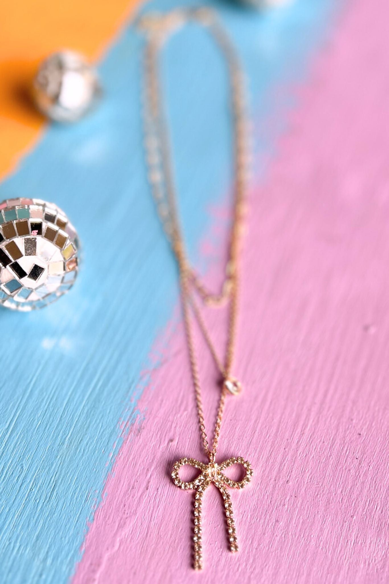 Gold Multi Layered Chain Ribbon Bow Necklace, accessory, necklace, must have necklace, bow necklace, shop style your senses by Mallory Fitzsimmons, says by Mallory Fitzsimmons