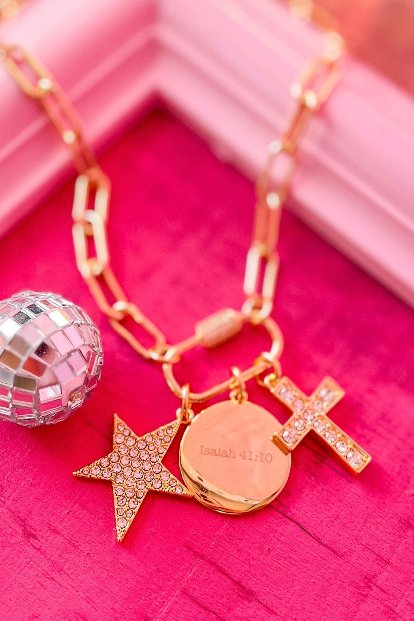 SSYS Scripture Star Charm, ssys the label, must have charm, must have charm necklace, elevated charm, elevated charm necklace, acessories, scripture charm, scripture, gift, mom style, shop style your senses by mallory fitzsimmons