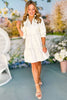 SSYS The Gloria 3/4 Sleeve Tiered Brocade Dress In Ivory, ssys the label, must have dress, brocade dress, easter dress, must have easter dress, spring fashion, mom style, brunch style, church style, shop style your senses by mallory fitzsimmons, ssys by mallory fitzsimmons