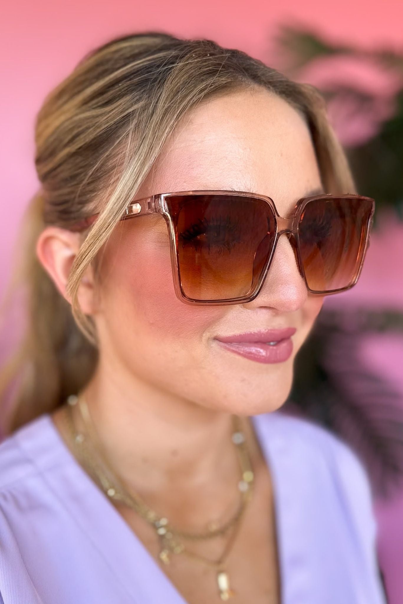 Clear Brown Lense Square Sunglasses, accessory, sunglasses, must have sunglasses, spring accessory, summer accessory, shop style your senses by mallory fitzsimmons, ssys by mallory fitzsimmons